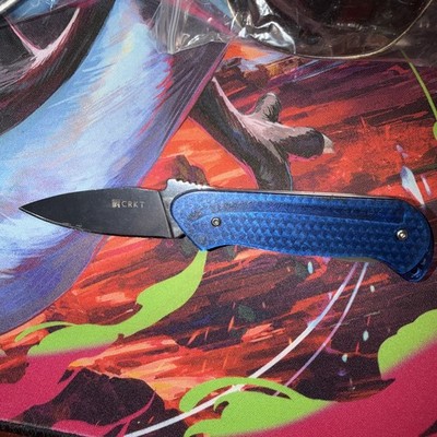 RARE 2nd Version CRKT Columbia River ROLLOCK SLIDE LOCK Knife BLUE 5202BN MINT