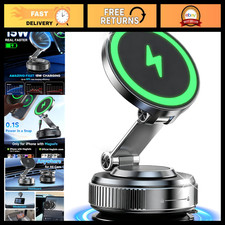 15W Fast Charging Magnetic Wireless Car Charger, Ultra Suction Cup Phone Mount,
