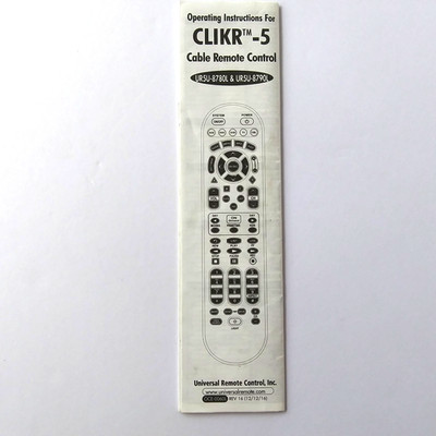 CLIKR-5 Cable Remote Control Manual UR5U-8780L UR5U-8790L Instructions
