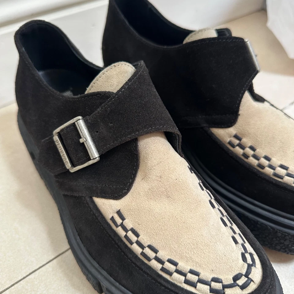 Mocasín para mujer John Fluevog X Anna Sui Creepers negro plataforma gruesa Y2K 11 Foto 3 de 4