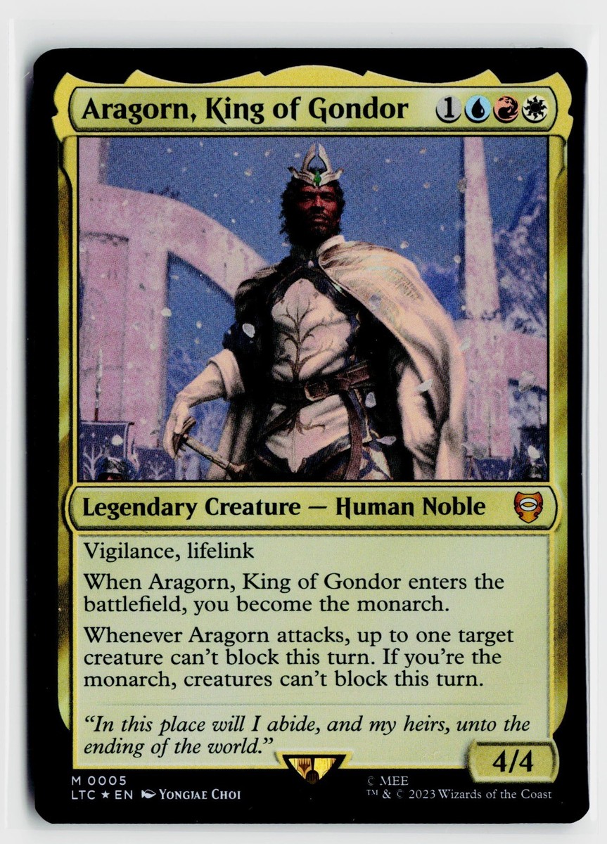 aragorn king of gondor mtg commander deck Aragorn, the Uniter LotR MULTICOLOR LEGENDS Magic MTG Custom Commander Deck