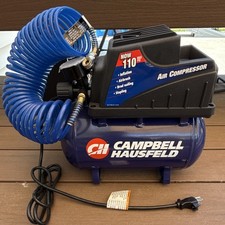 Campbell Hausfeld DK7770 Portable Air Compressor 110 PSI w/ Blue Coiled Hose
