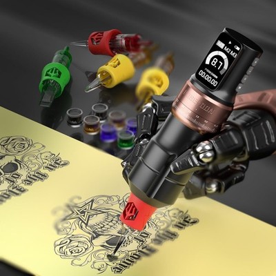 Poseidon Tattoo Gun Kit Wireless Machine Kit 7 Strokes Length with