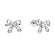 Dainty Bow Small Stud Earrings for Women 925 Sterling Silver Hypoallergenic Cute