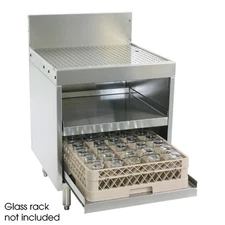 Glastender DBGR24RS 24" x 24" Drainboard/Glassrack w/Rollout Shelves
