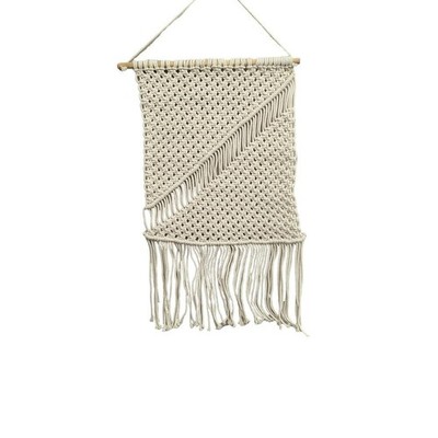 Macrame Diagonal Hanging Wall Art 19'' x 28'' 100% Cotton