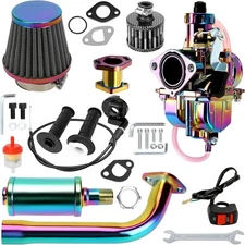 YOXUFA VM22 26mm Carburetor Exhaust Pipe Muffler Stage 2 Kit for Predator 212cc 