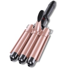 Crimper Hair Tool,3 Barrel Curling Iron,hairCrimper for ,Hair Waver with LCD ...