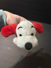 Vintage 1973 Mini Dakin Drooper 6" Plush Puppy Dog White Red Ears Rare Snoopy