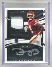 Dyami Brown 2021 Panini Immaculate #REB-DB Eye Black Jersey Patch Auto RC /10