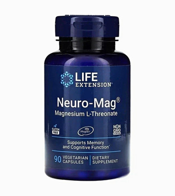 Life Extension Neuro-Mag Magnesium L-Threonate 90 Veg Capsules Gluten-Free