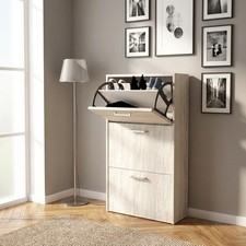 Scarpiera Salvaspazio Slim 3 Ante 59x25x105 cm Marrone Chiaro Paris DecHome