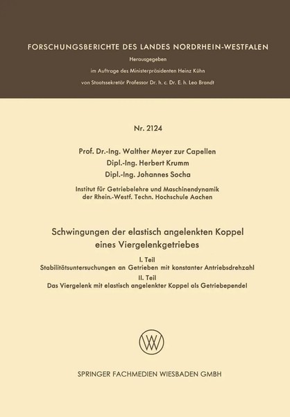 Walther Meyer Zur Capellen (U. A.) | Schwingungen Der Elastisch Angelenkten...-image