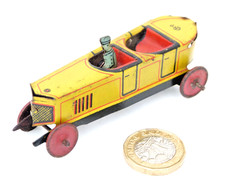 SPLENDID RARE PENNY TOY TIN CKO KELLERMAN GERMANY LIMO WITH CHAUFFEUR