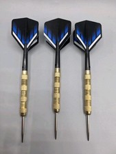 Vintage Brass Dart Set with Black Flights - 13g