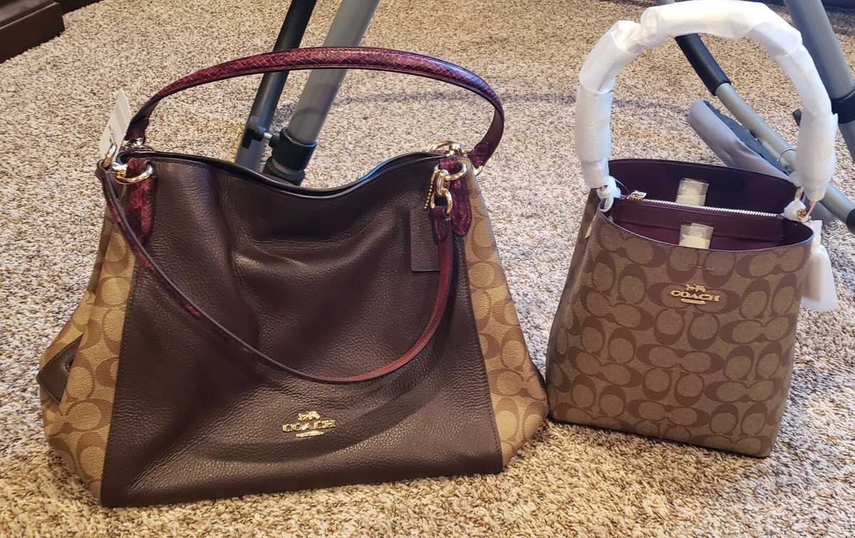 Brand new! Two Coach purse/bag. Large & small. Brown, leather