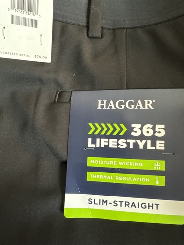 Pantalón Haggar Slim Straight 365 Lifestyle Active Flex Mecha Humedad Talla 40 X 32 - Imagen 6 de 6