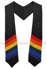 Rainbow Stole for Graduation- Black