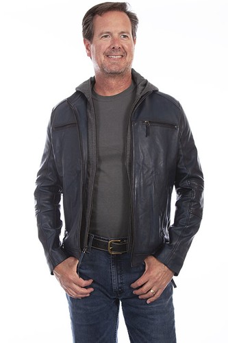 SCULLY GENUINE LEATHER SOFT LAMB JACKET WITH A HOODY-USA - Picture 5 of 6