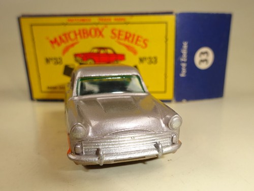 Matchbox RW 33A Ford Zodiac met. Ruedas marrón / naranja gris perfectas en caja "C" - Imagen 5 de 14