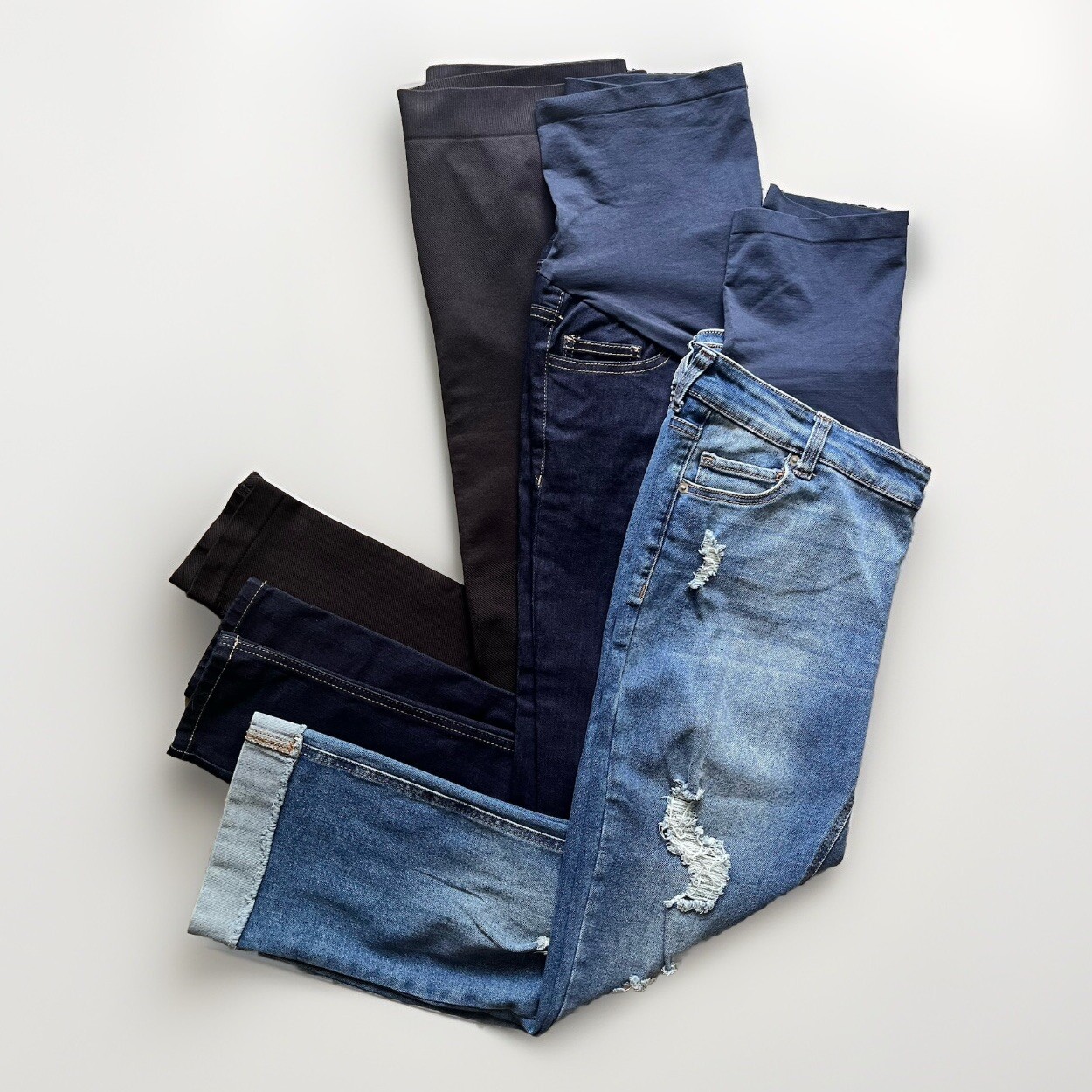 Time and True Maternity Pants Lot of 3 Full Panel Jeans and Leggings in Size M L