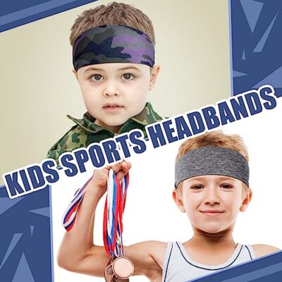 10 Bandeaux Garçons Sportifs – élastique 16 Pouces, Anti-transpiration, Neufs
