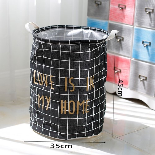 Sundries Receiving Barrel Cotton Linen PE Coating Storage Bucket Multi-Function - Picture 13 of 20