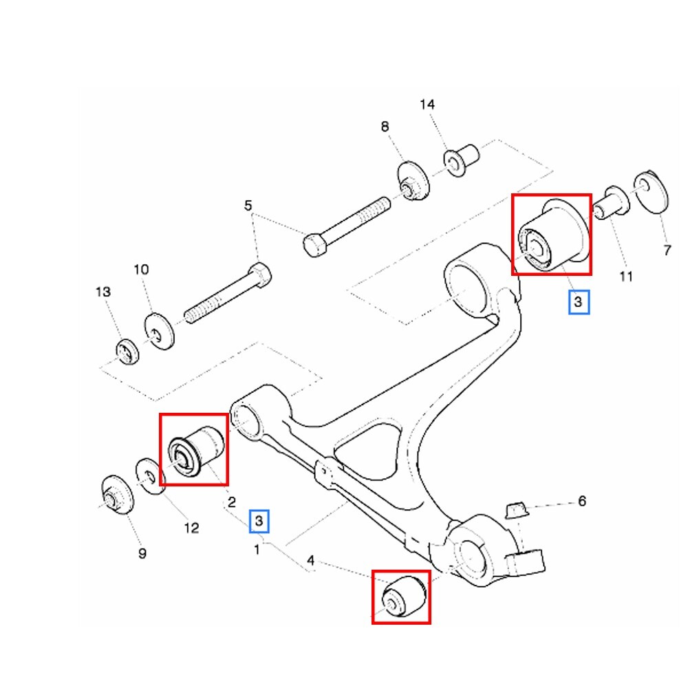 Bentley Mulsanne Front Left Lower Control arm bushings Set P/N 3Y0407172A