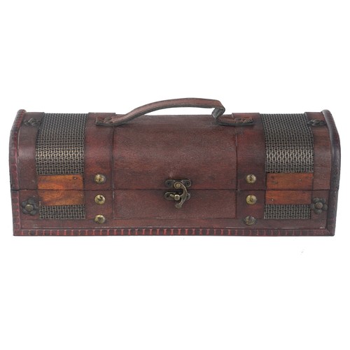 HMF Weinbox Geschenkbox aus Holz für 1 Flasche Vintage Deko Weinkiste mit Deckel - Bild 26 von 29