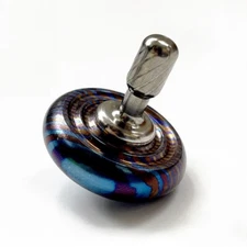 Titanium Damascus Spinning Top Desktop Gyro Gyroscope EDC Fidget Toy Gift