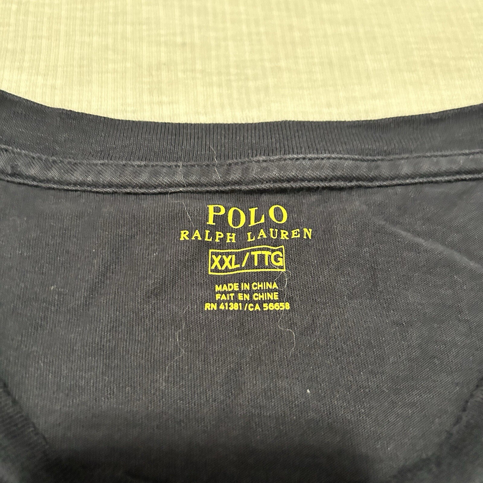 Polo Ralph Lauren camicia uomo XXL blu navy manica lunga girocollo cotone pony