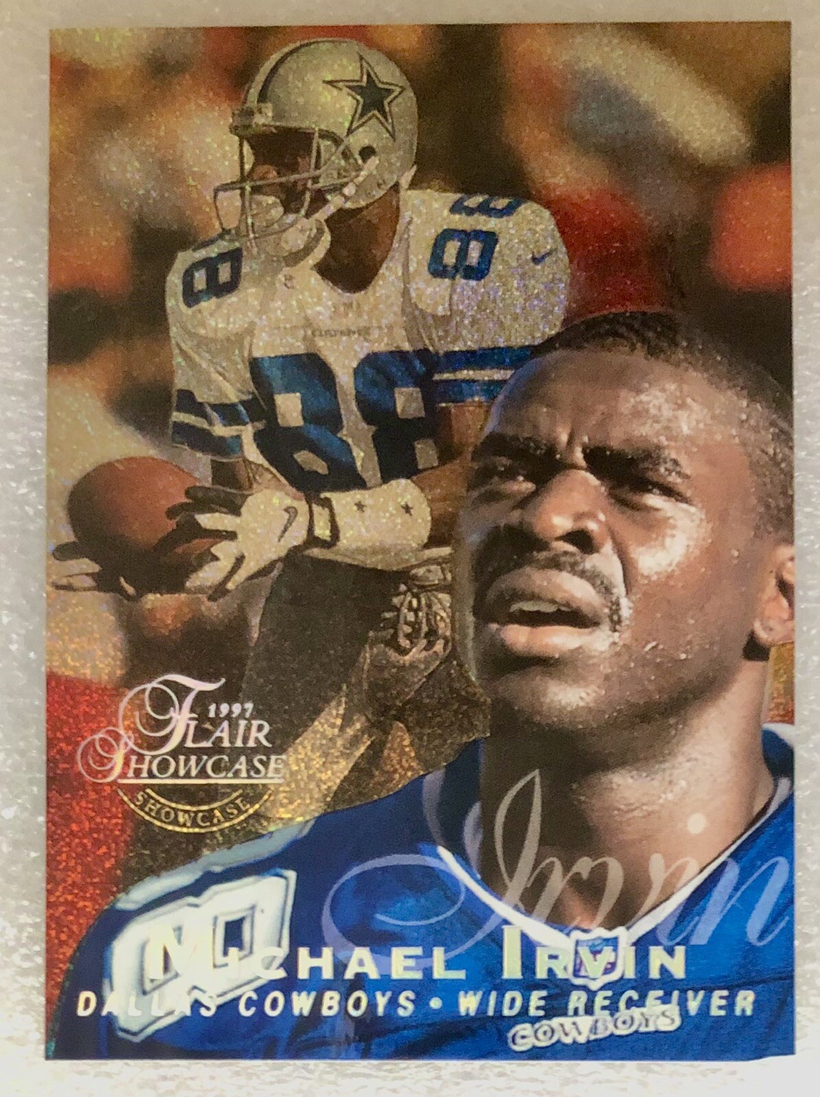 1997 Flair Showcase Michael Irvin #88 fila 0 stampa corta Dallas Cowboys
