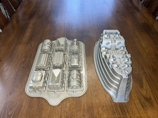 Lot of 2 Nordic Ware Pirate Ship and Train No...