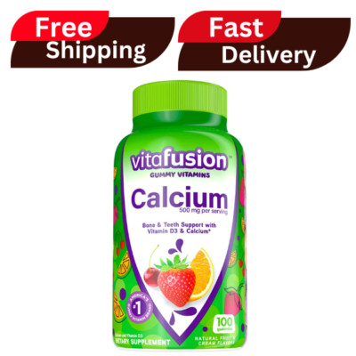 vitafusion Calcium Gummy Vitamins, Fruit and Cream Flavored Chewable Calcium