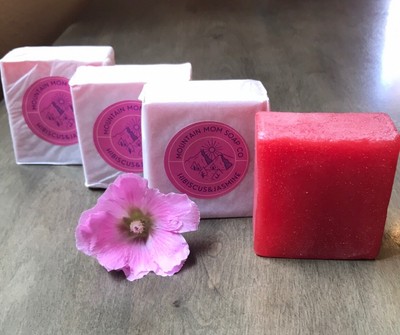 Soap- 3 bars homemade Hibiscus&Jasmine glycerin soap
