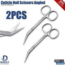 2Pcs Finger Toenail Scissors Angled Nail Ingrown Shears Manicure Cuticle Scissor