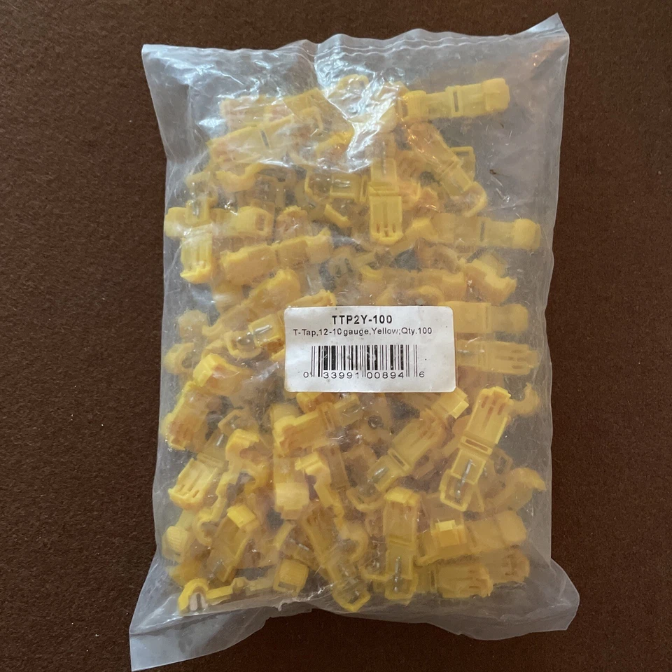 Scosche T-Tap | 12-10 Gauge (Yellow) & 16-14 Gauge (Blue) | Quantity 100 Each - Image 2 of 3