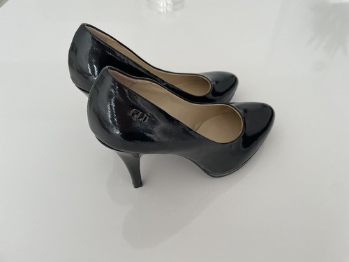 neue Pumps High Heels Gr. 39 Deichmann Graceland schwarz Absatz Schuhe glänzend - Bild 6 von 15