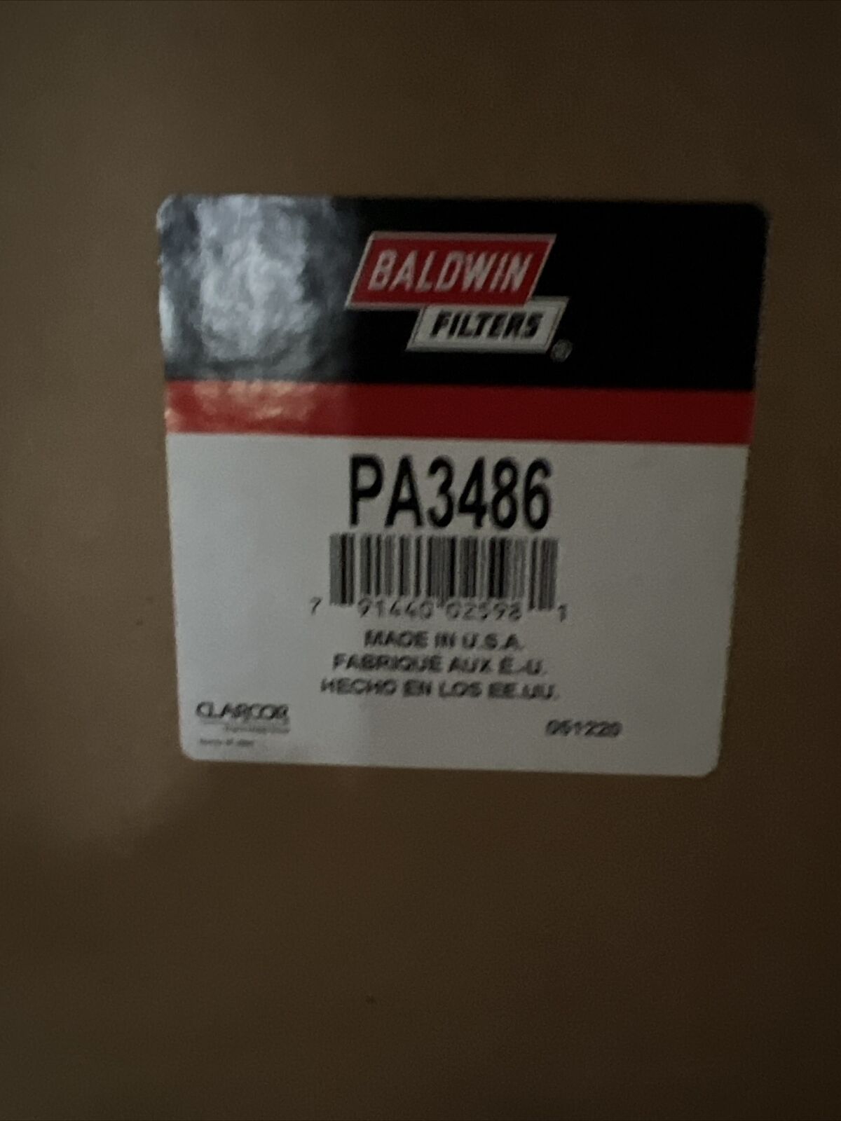 Engine Air Filter. Baldwin #PA3486