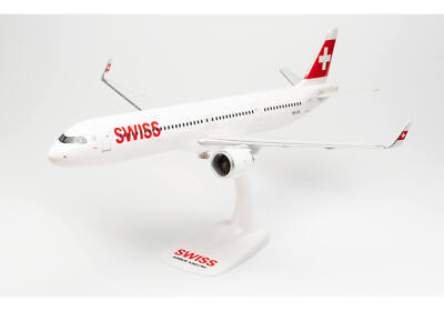 Herpa 613347 Swiss International Airbus A321neo Desk Top Model 1/100 AV Airplane