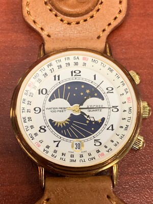 Men's Axcess Quartz Moon Dial Watch WR 100FT Never Worn