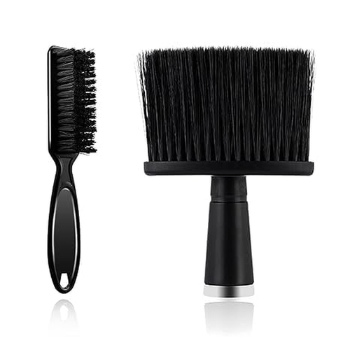 Hair Brush Set, 2 Pieces Barber Blade Cleaning Brush and Neck Duster Brush - Bla - Picture 9 of 12