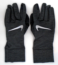 Nike Fleece Gloves Women's M/L Running Touch Screen Black Heather/Silver