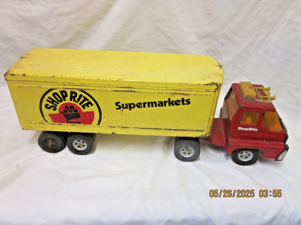 ВИНТАЖНЫЙ 1980-е ERTL SHOP RITE СУПЕРМАРКЕТ ПРЕССОВАННЫЙ СТАЛЬНОЙ ТРАКТОРНЫЙ ПРИЦЕП - Изображение 2 из 4