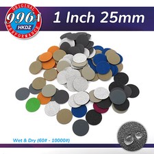 25mm Wet and Dry Sanding Discs 1 inch Sandpaper Hook and Loop Pads 60-10000 Grit