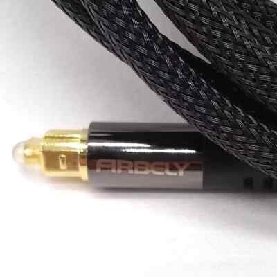 FIRBELY Digital Toslink Optical Audio Cable-S/PDIF Fiber Optic with Metal 10ft