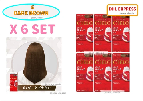 CIELO HAIR COLOR EX CREAM #6 DARK BROWN SET
