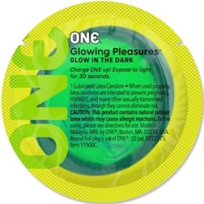 ONE Glowing Pleasures Glow In The Dark Lubricated Bulk Condoms - Choose Amount