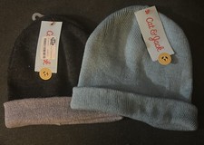 Cat  Jack Set Of Two Winter Beanie Hats Gray And Blue One Size