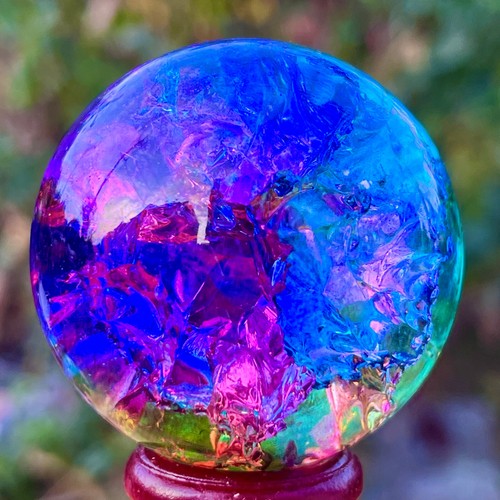 Sfera di quarzo arcobaleno titanio naturale 157G sfera di cristallo guarigione - Foto 7 di 24